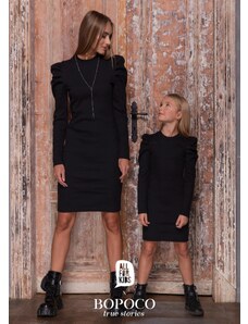 All for Kids Rebrované SLIM šaty - BLACK