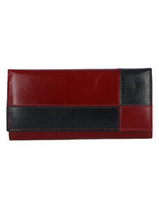 Dámska kožená peňaženka červeno čierna - Tomas Farbe červená