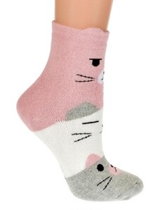 AURA.VIA Detské ružovo-sivé ponožky ENA