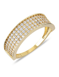 Lillian Vassago Zlatý prsteň so štvorradom zirkónov LLV06-GR063