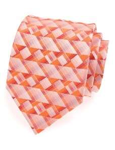 Pánska kravata oranžová geometrické tvary Avantgard 559-1188