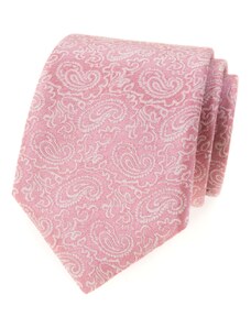 Púdrovo ružová kravata so vzorom Paisley Avantgard 561-22009