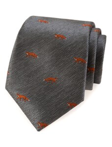 Šedá kravata oranžová líška Avantgard 561-62231