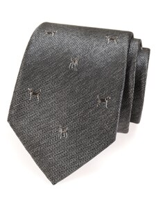 Šedá kravata motív pes Avantgard 561-62155
