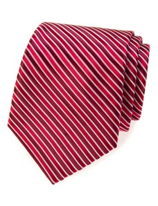 Červená kravata s bordó prúžkami Avantgard 561-81134