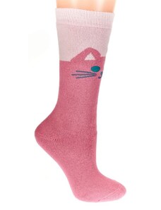 AURA.VIA Termo detské tmavo-ružové ponožky CATI