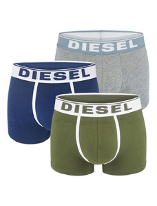 DIESEL - 3PACK cotton stretch army green & blue boxerky - limitovaná edícia