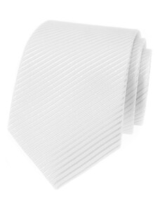 Biela pánska kravata s prúžkami Avantgard 561-9337