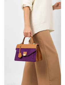 Luxusná kabelka JADISE Kate Cavalino fialovo béžová