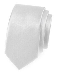 Hladka biela slim kravata Avantgard 551-721