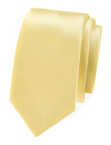 Jednofarebná svetlo žltá kravata SLIM Avantgard 571-9029
