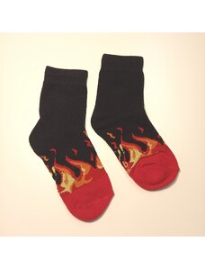 Yo! Detské bavlnené ponožky čierne - Fire, veľ. 21-23