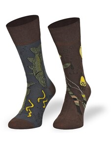 Mondo Calza Pánske ponožky hnedé / zelené - Rybár, veľ. 43-46