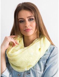 Fashionhunters Light yellow polka dot scarf