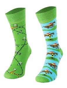 Mondo Calza Pánske ponožky zelené s modrou - parkúr, veľ. 43-46