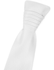 Biela francúzska kravata s lesklými prúžkami Avantgard 577-9337