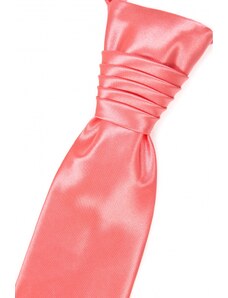 Francúzska kravata hladká lesklá lososová farba Avantgard 577-9601