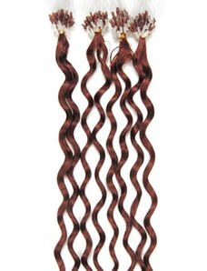 Clipinhair Vlasy pre metódu Micro Ring / Easy Loop / Easy Ring 60cm kučeravé - medená 1 prameň 0,7 gramov