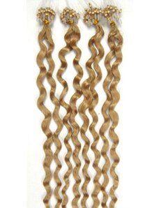 Clipinhair Vlasy pre metódu Micro Ring / Easy Loop / Easy Ring 60cm kučeravé - prírodná blond 1 prameň 0,7 gramov