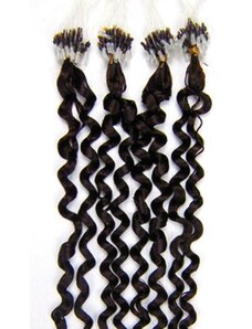 Clipinhair Vlasy pre metódu Micro Ring / Easy Loop / Easy Ring 60cm kučeravé - prírodné čierne 1 prameň 0,7 gramov