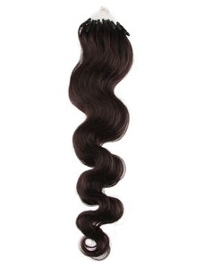 Clipinhair Vlasy pre metódu Micro Ring / Easy Loop / Easy Ring 60cm vlnité - prírodné čierne 1 prameň 0,7 gramov