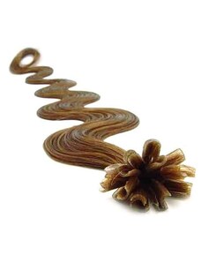 Clipinhair Vlasy európskeho typu na predlžovanie keratínom 50cm vlnité - svetlo hnedé 1 prameň 0,5 gramov