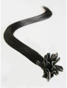 Clipinhair Vlasy európskeho typu na predlžovanie keratínom 40cm - prírodná čierna 1 prameň 0,7 gramov