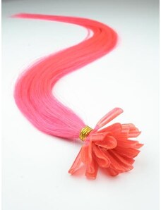 Clipinhair Vlasy európskeho typu na predlžovanie keratínom 60cm - ružové 1 prameň 0,7 gramov