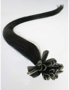 Clipinhair Vlasy európskeho typu na predlžovanie keratínom 60cm - čierne 1 prameň 0,5 gramov