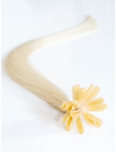 Clipinhair Vlasy európskeho typu na predlžovanie keratínom 50cm - platinové 1 prameň 0,5 gramov