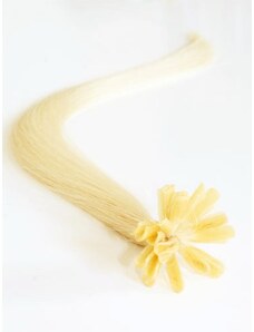 Clipinhair Vlasy európskeho typu na predlžovanie keratínom 60cm - najsvetlejšia blond 1 prameň 0,5 gramov
