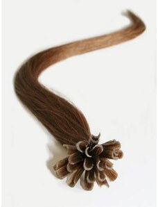 Clipinhair Vlasy európskeho typu na predlžovanie keratínom 60cm - svetlejšia hnedá 1 prameň 0,5 gramov