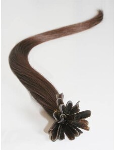 Clipinhair Vlasy európskeho typu na predlžovanie keratínom 40cm - stredne hnedé 1 prameň 0,5 gramov