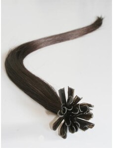 Clipinhair Vlasy európskeho typu na predlžovanie keratínom 50cm - tmavo hnedé 1 prameň 0,5 gramov