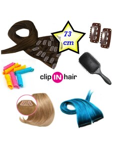 Clipinhair Clip in deluxe balíček - clip vlasy 73cm REMY pravé ľudské čierna čierna dlhé úzke