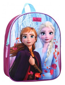 Vadobag Detský / dievčenský batoh Ľadové kráľovstvo II s plastickým 3D obrázkom princezien Anny a Elsy - Frozen II - 9L