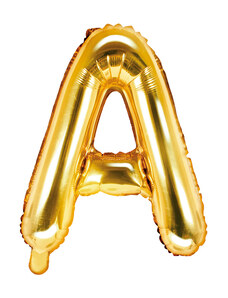 PartyDeco Fóliový balón Mini - Písmeno A 35cm zlatý