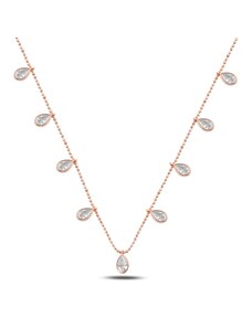 OLIVIE Strieborný náhrdelník KVAPKY ROSE 4781