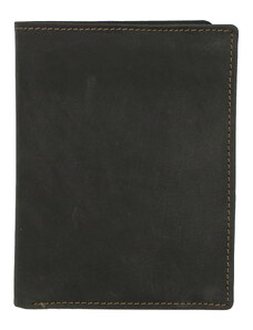 Pánska kožená peňaženka čierna brúsená - Tomas Palac čierna