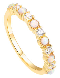 OLIVIE Luxusný strieborný prsteň GOLD 4824