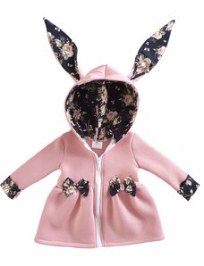 ZuMa Style Dievčenská bunda prechodná ružová so vzorom ROSE - 92, Ružová