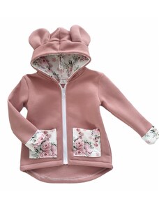 ZuMa Style Dievčenská bunda prechodná ružová so vzorom PINK FLOWER - 56, Ružová