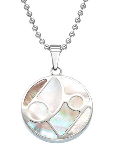 all4Silver Oceľový náhrdelník s mušľou M28428-A4S
