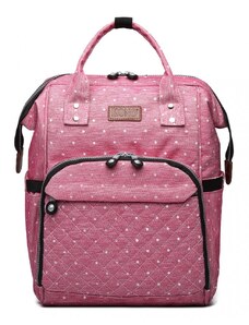 Kono batoh pre mamičky vhodný aj na kočík ružový bodkovaný
