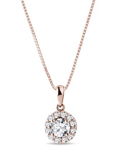 Zlatý halo náhrdelník s diamantmi KLENOTA K0281084