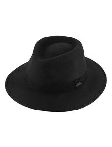Fiebig - Headwear since 1903 Cestovný nekrčivý klobúk vlnený od Fiebig - čierny s čiernou stuhou