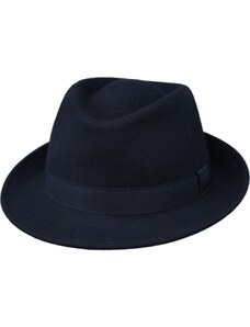 Fiebig - Headwear since 1903 Klasický trilby klobúk vlnený Fiebig - modrý s modrou stuhou
