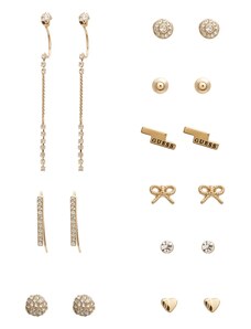 GUESS náušnice Gold-Tone Rhinestone Earrings Set, 13668