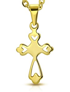 CITY STORM Retiazka s príveskom kríž v zlatej farbe z ocele Faith II.