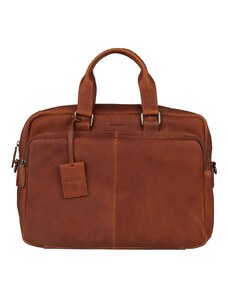 Pánska kožená taška na notebook Burkely Workbag - koňak